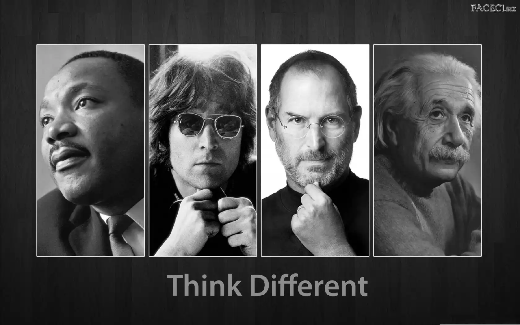 John Lennon, Albert Einstein, Martin Luther King, Steve Jobs