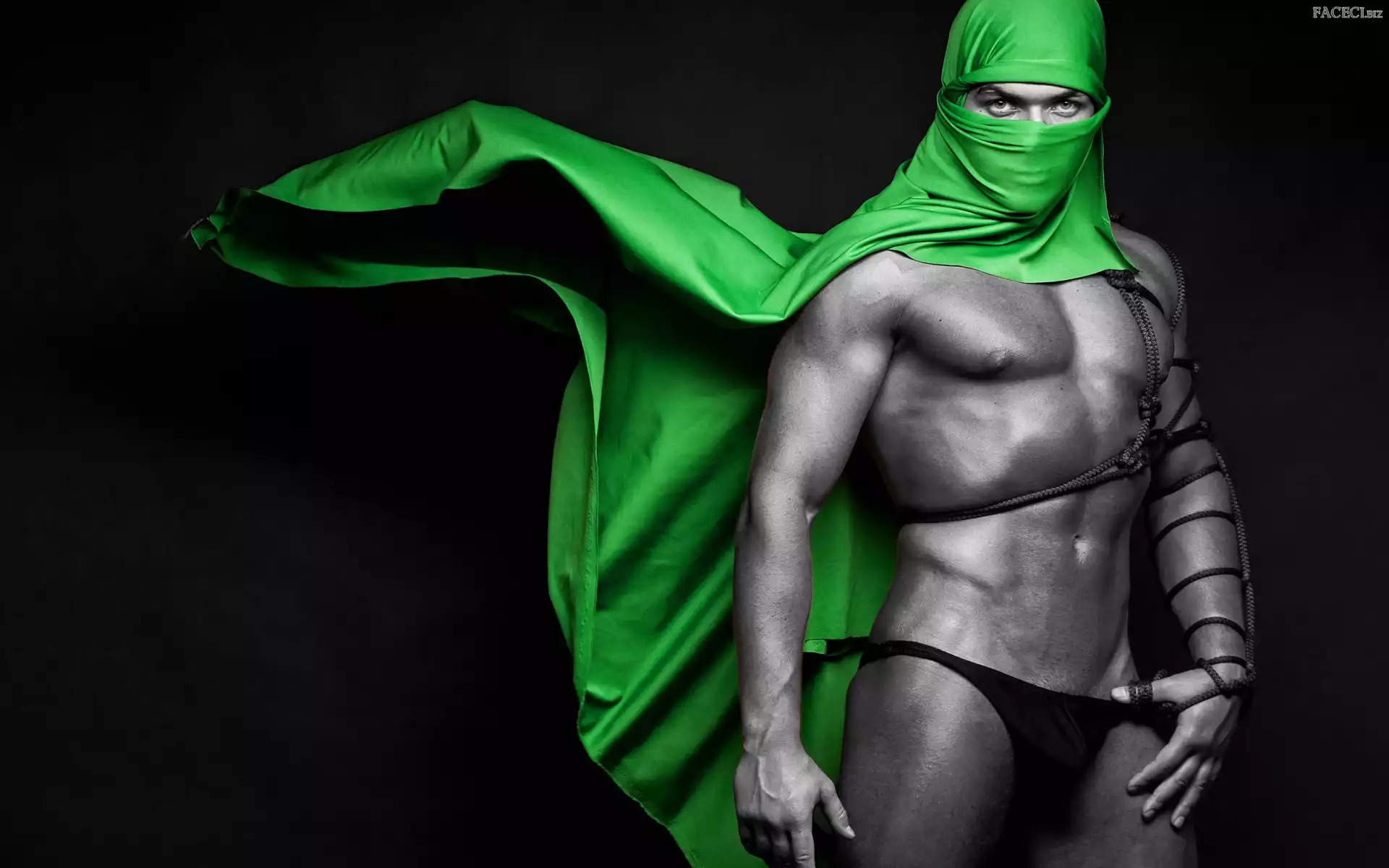 Chusta, Mężczyzna, Zielona